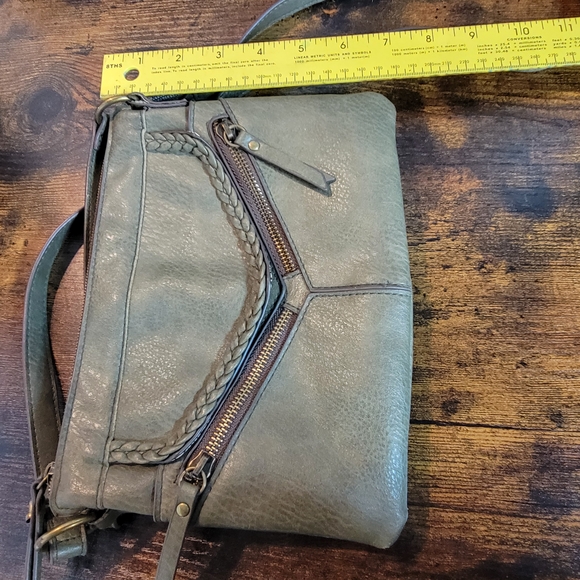 Olive Green Leather Crossbody Bag - Picture 4 of 11